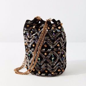 🌟New Price🌟Keira Embellished Velvet Bucket Bag